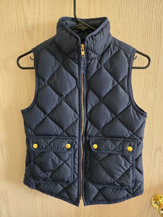 J. Crew Jackets & Blazers - J Crew navy blue quilted vest xxs petite
